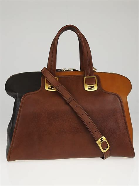 fendi calfskin small chameleon tote brown|Tote Bags .